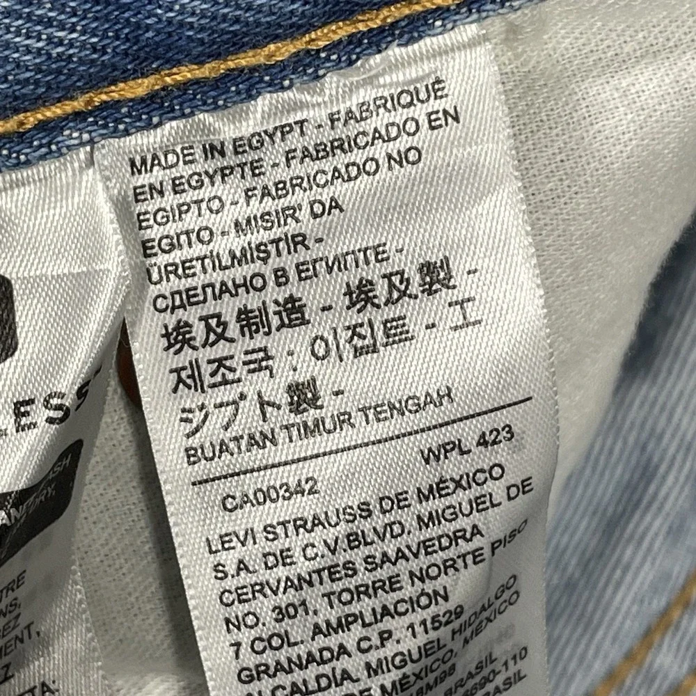 Levis 501 150th Anniversary Peace Sign Graphic Jeans Light Wash Mens 40x30